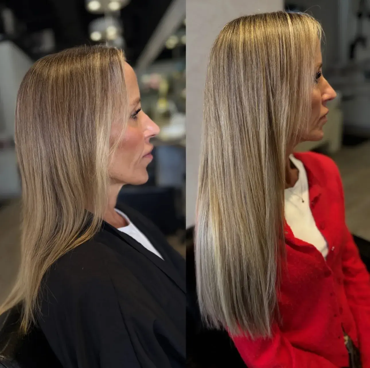 Before and after: added length and fullness